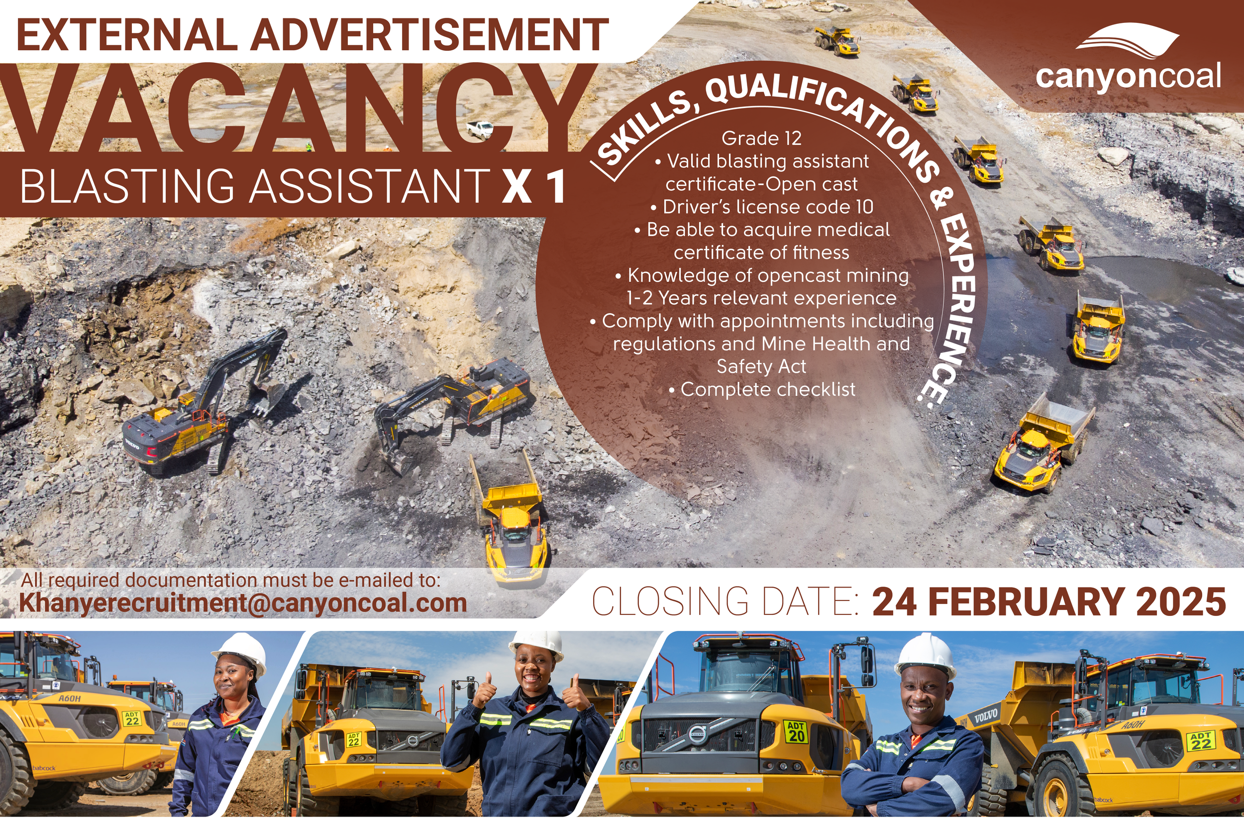 Vacancy: Junior Blaster — Canyon Coal